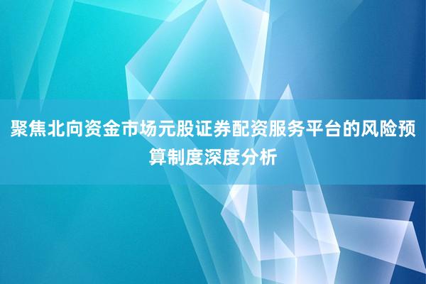 聚焦北向资金市场元股证券配资服务平台的风险预算制度深度分析